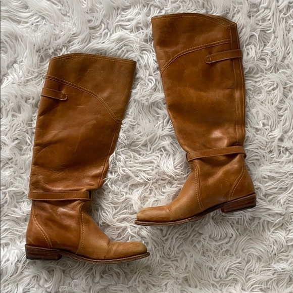 • Frye • Dorado Lug Riding Boots Cognac 6 Brown - Picture 3 of 5